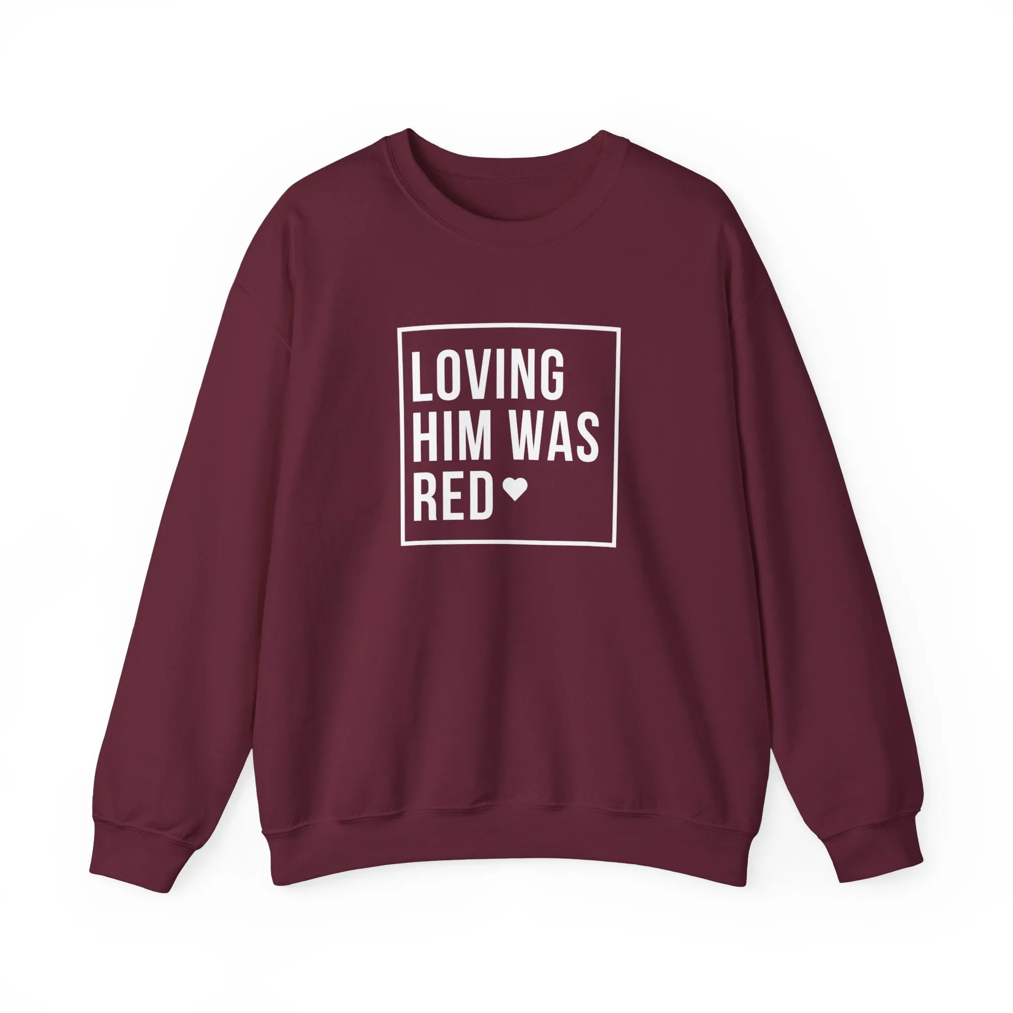 Loving Him Was Red Crewneck Sweatshirt sold by Rose Blush Studio product image thumbnail 4