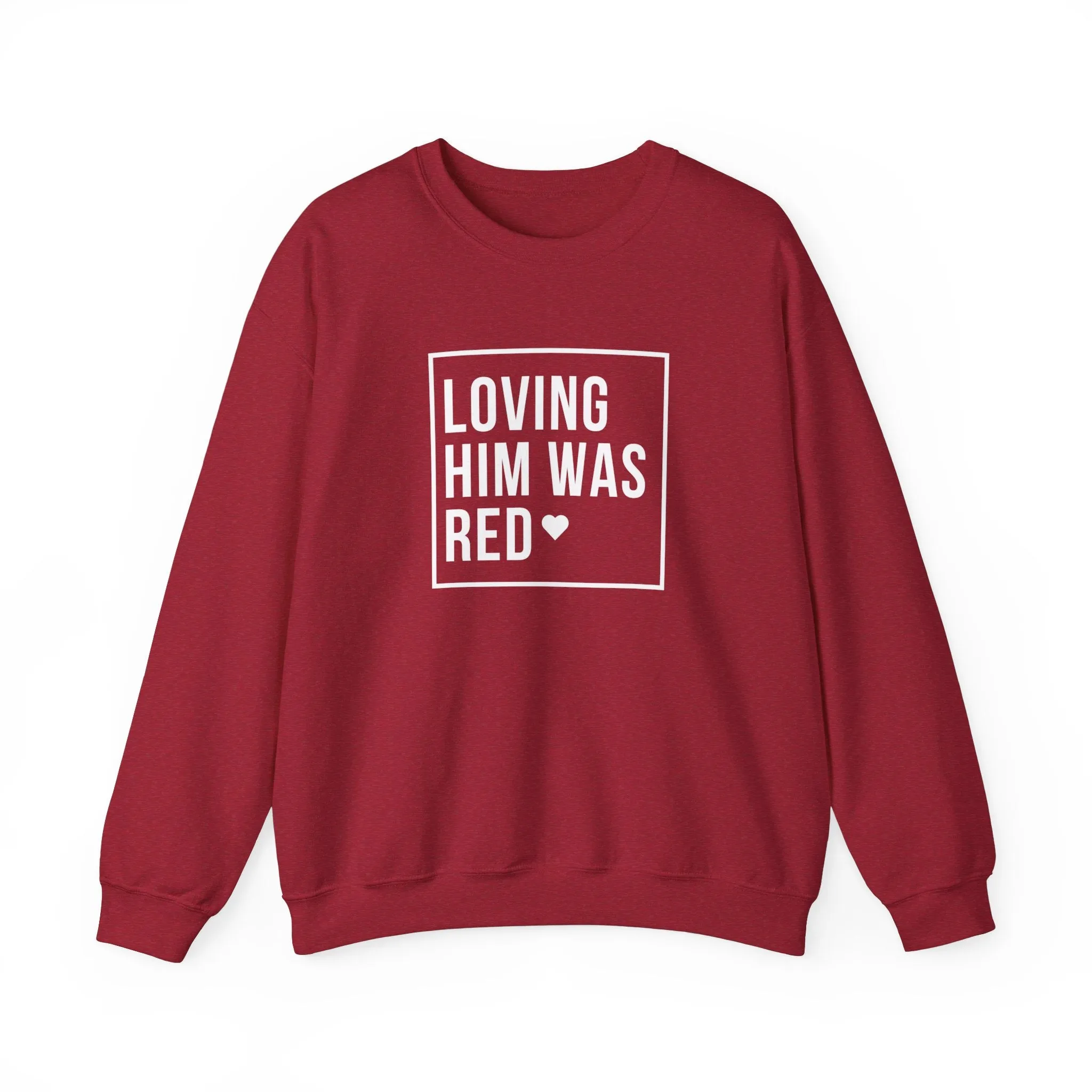 Loving Him Was Red Crewneck Sweatshirt sold by Rose Blush Studio product image thumbnail 2