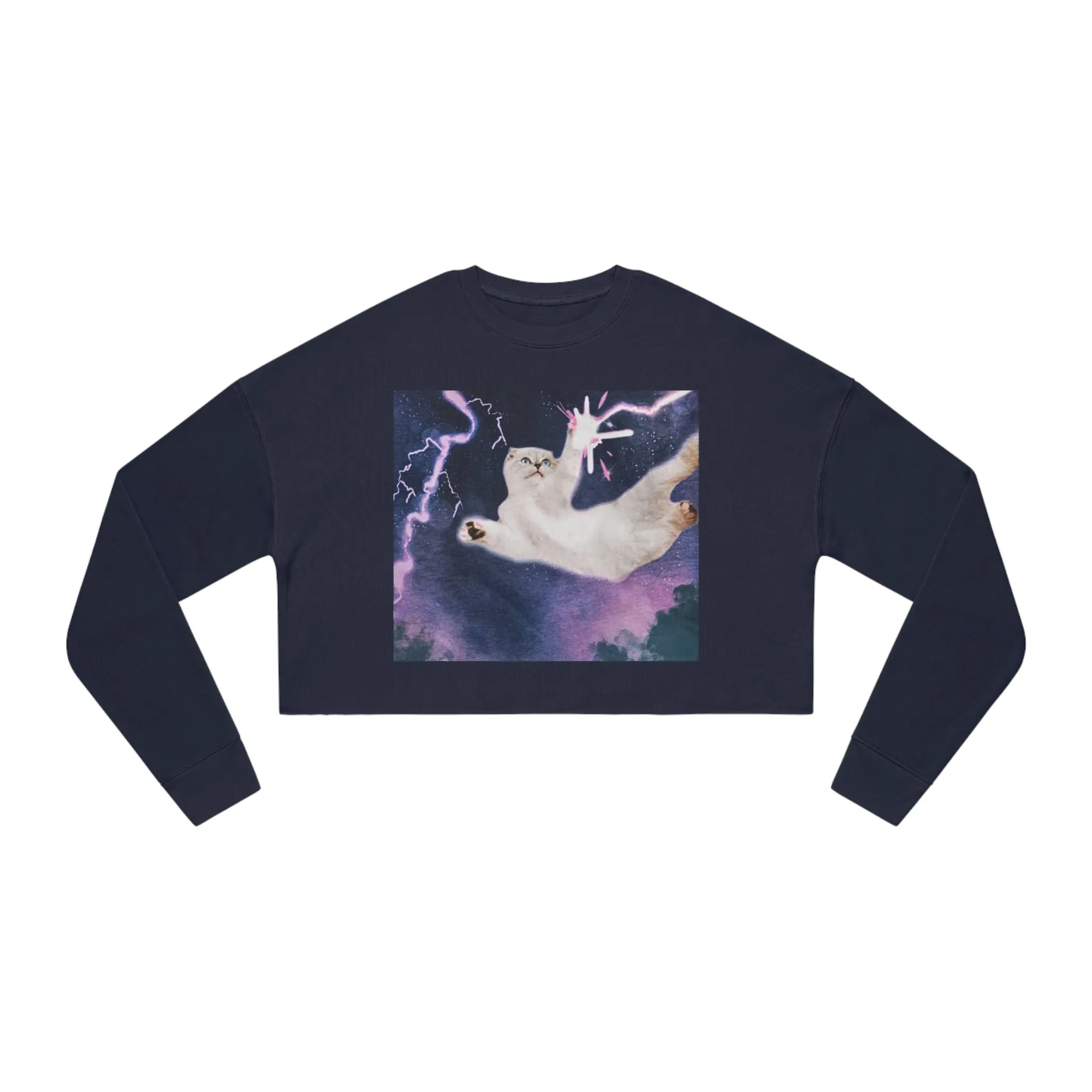Cat Cropped Sweatshirt/ Swiftie Cat Sweater Cropped sold by Rose Blush Studio product image thumbnail 3