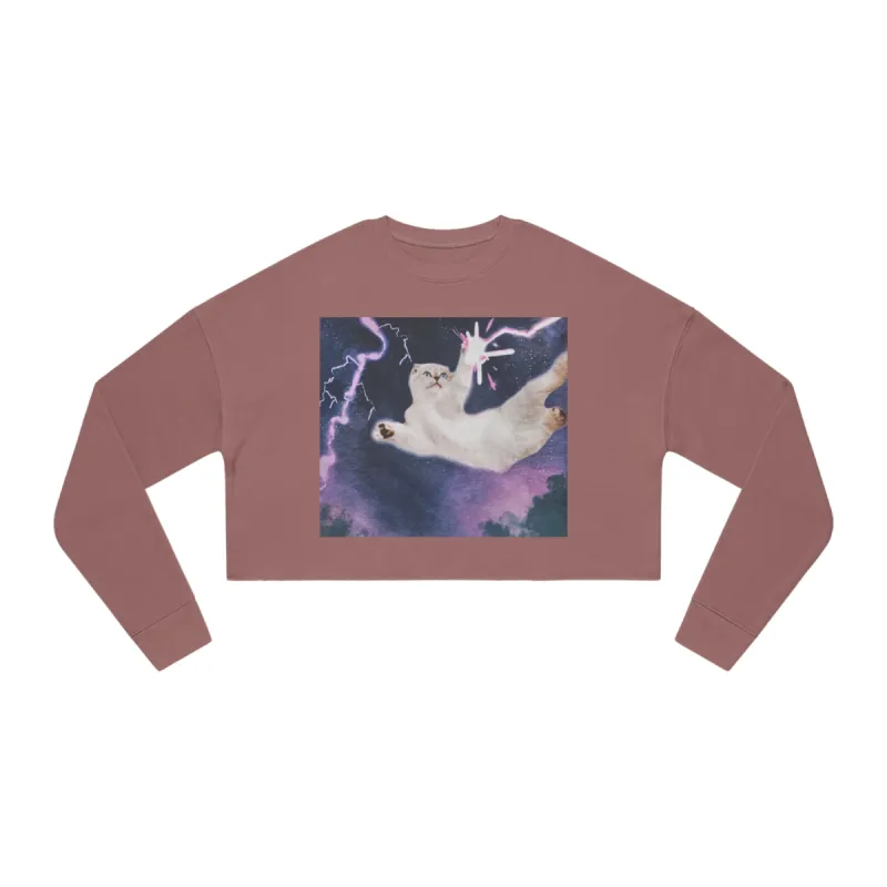 Cat Cropped Sweatshirt/ Swiftie Cat Sweater Cropped sold by Rose Blush Studio