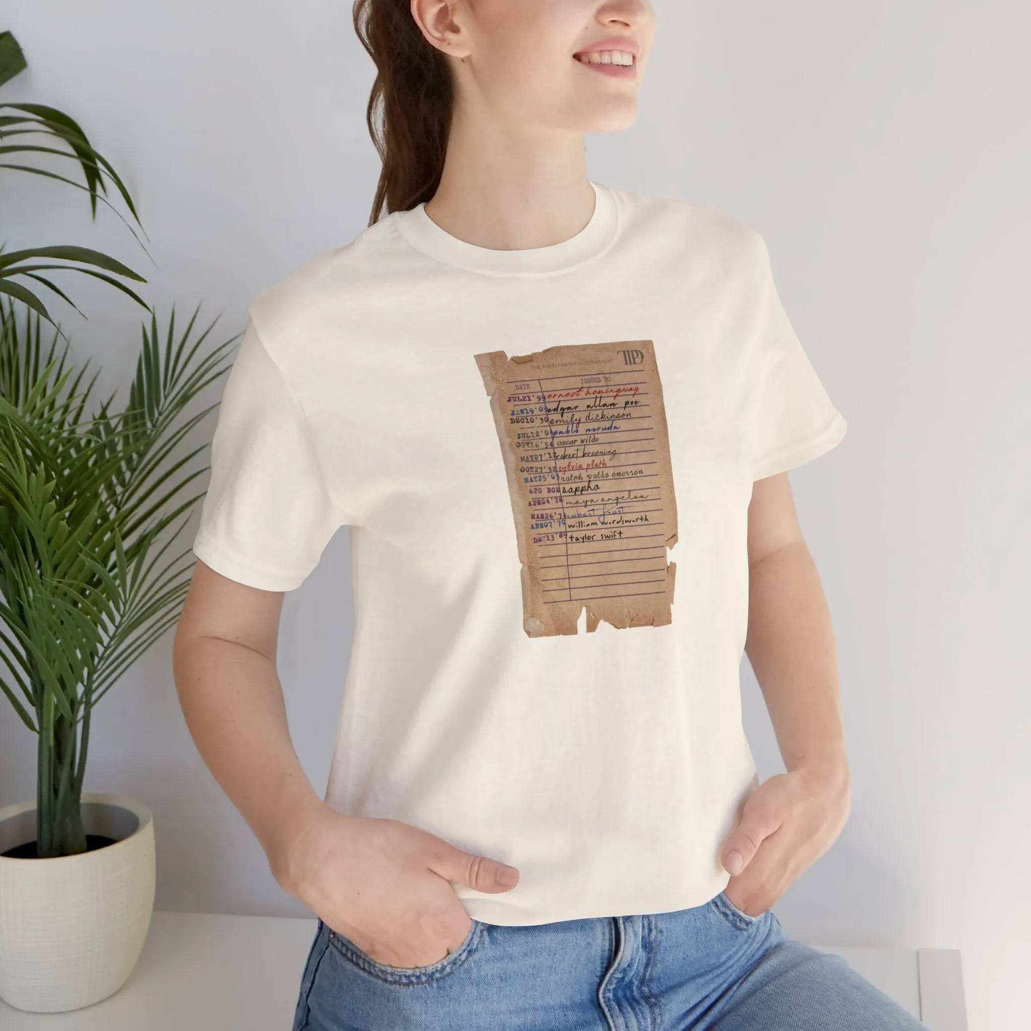Poets Library Card Tshirt sold by Rose Blush Studio product image thumbnail 2