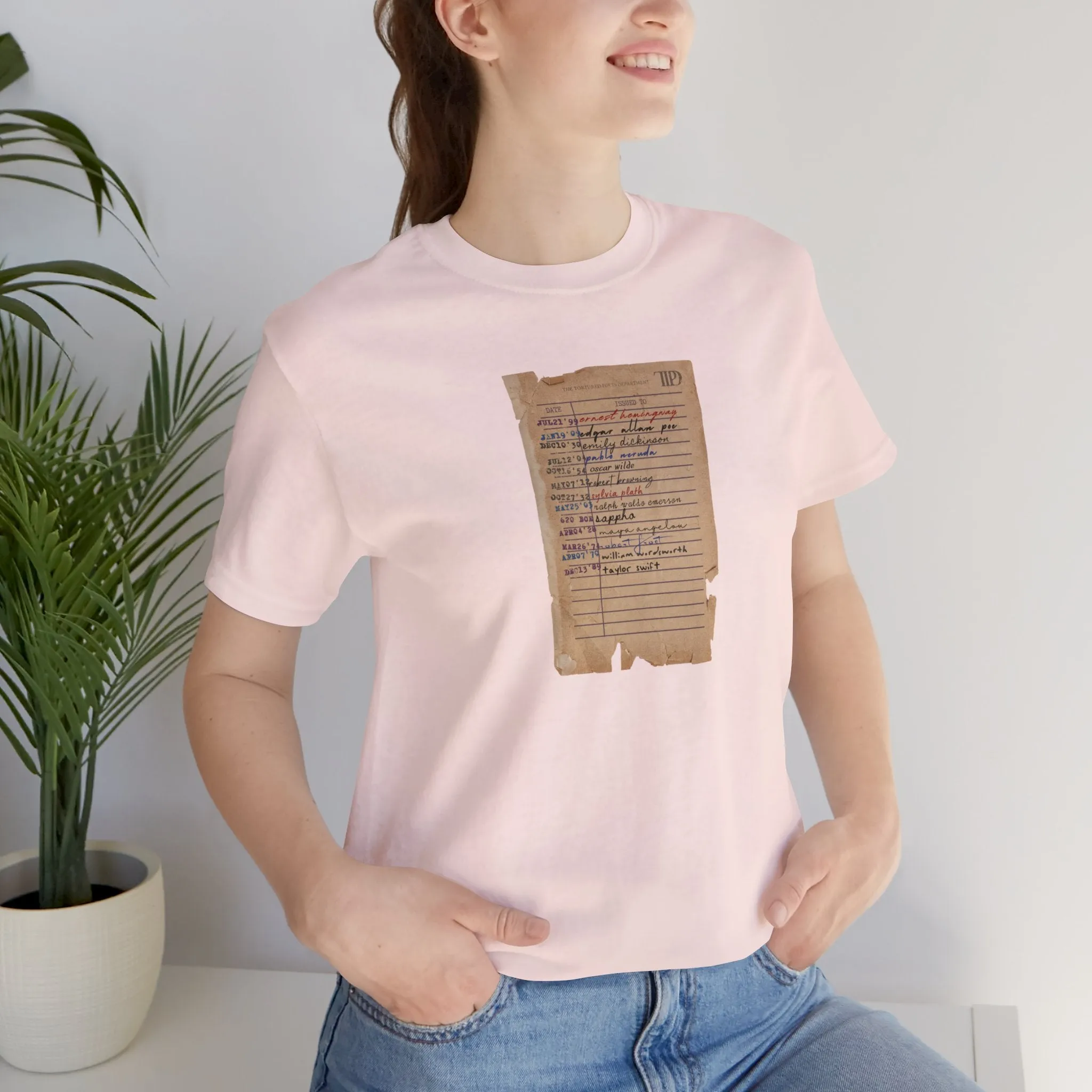 Poets Library Card Tshirt sold by Rose Blush Studio product image thumbnail 4