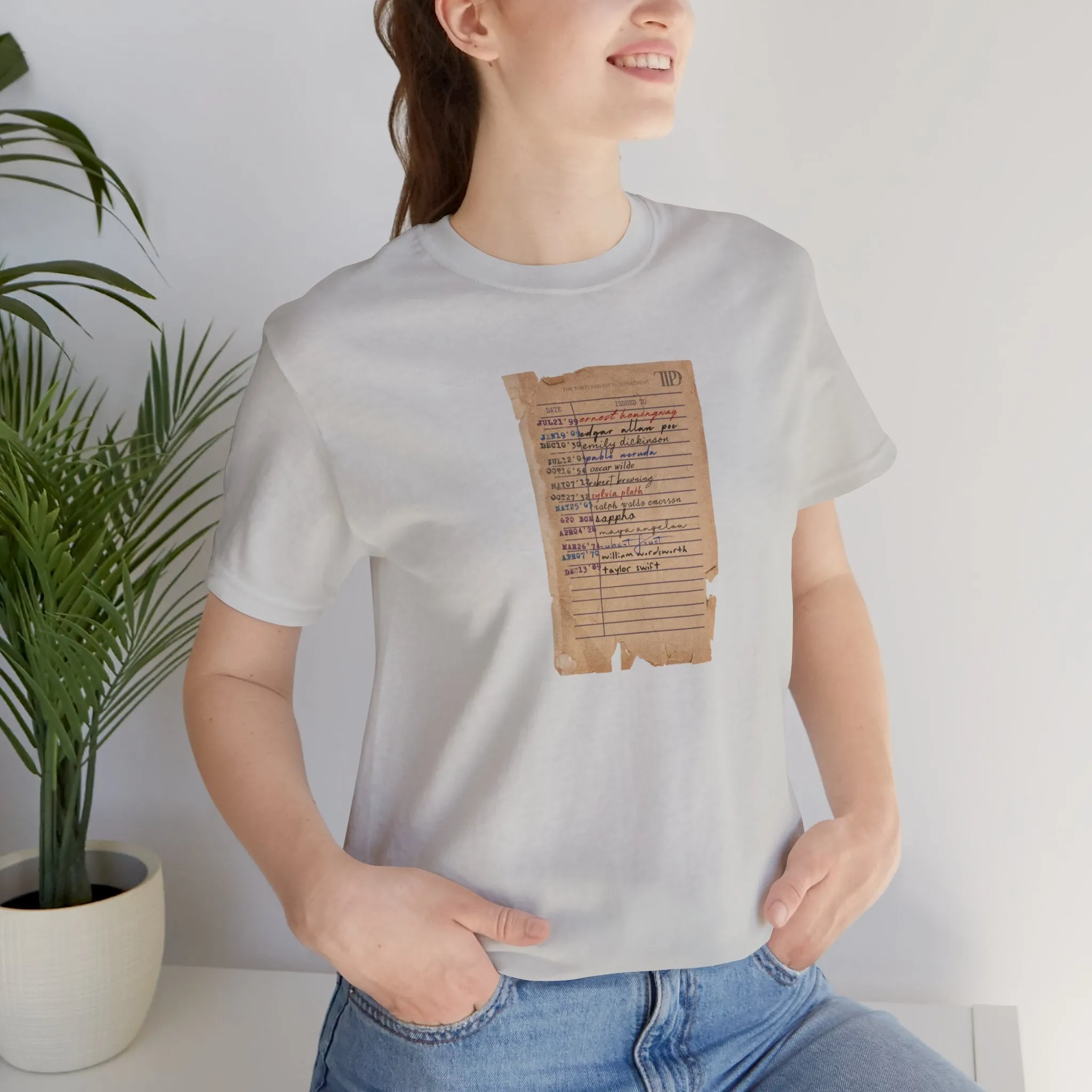 Poets Library Card Tshirt sold by Rose Blush Studio