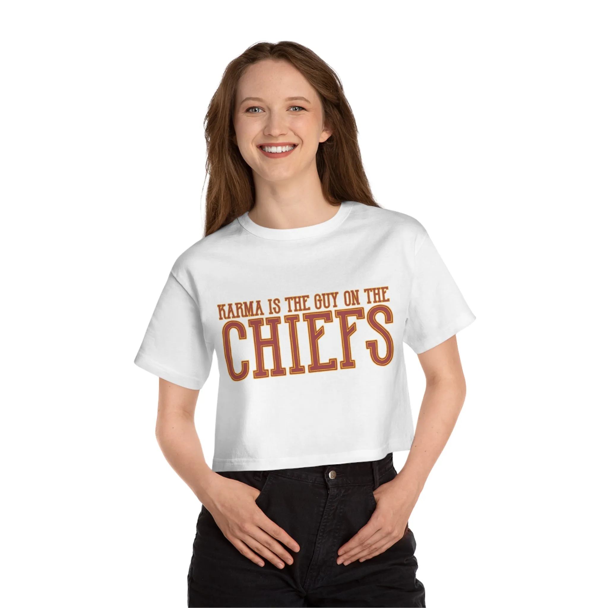 Karma is the Guy on the Chiefs Cropped T-Shirt sold by Rose Blush Studio product image thumbnail 4