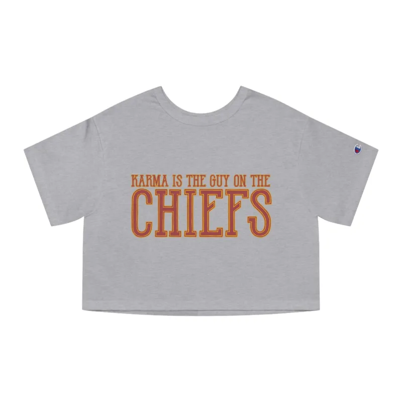 Karma is the Guy on the Chiefs Cropped T-Shirt sold by Rose Blush Studio