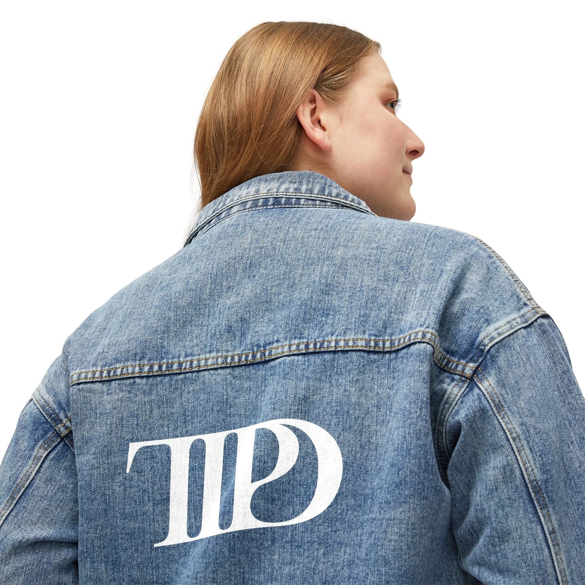 TTPD Denim Jacket (white logo) sold by Rose Blush Studio