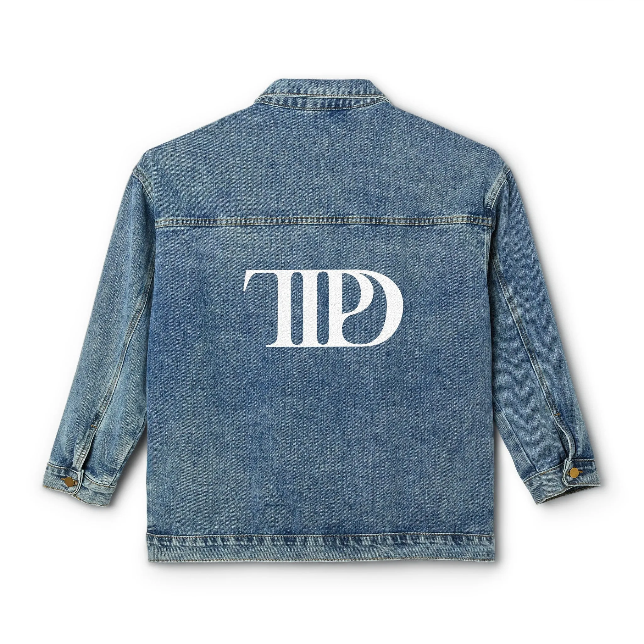 TTPD Denim Jacket (white logo) sold by Rose Blush Studio product image thumbnail 3