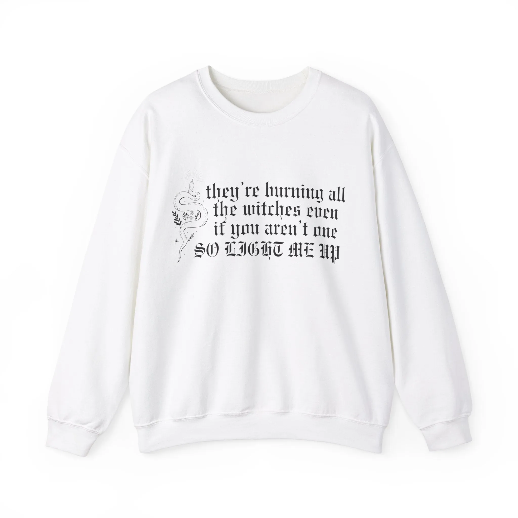 Burning All The Witches, Light Me Up Crewneck Sweatshirt sold by Rose Blush Studio product image thumbnail 4