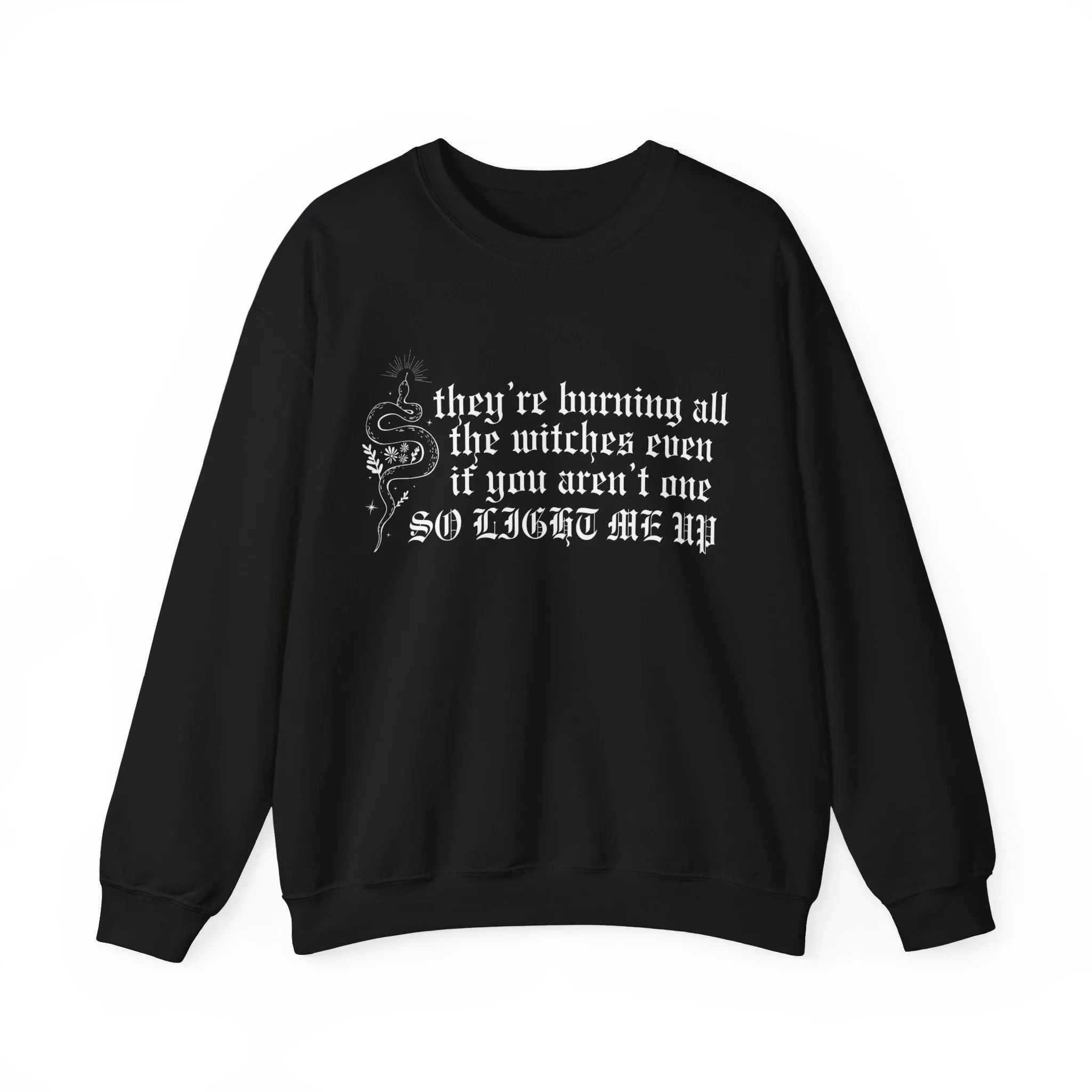 Burning All The Witches, Light Me Up Crewneck Sweatshirt sold by Rose Blush Studio product image thumbnail 5