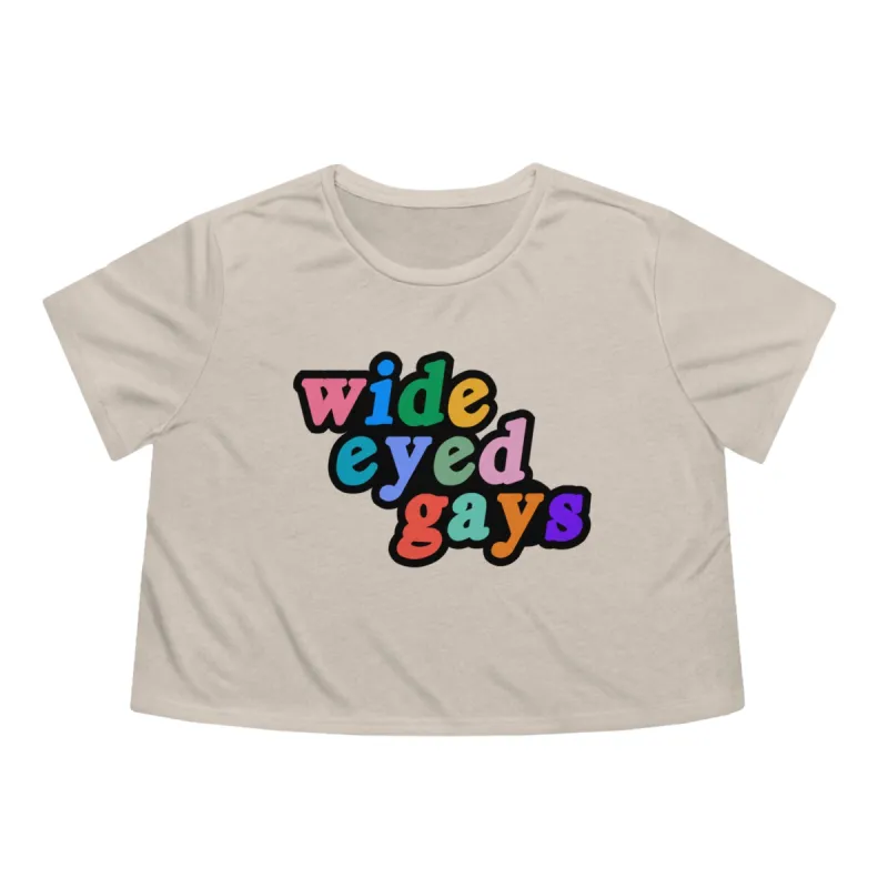 Wide Eyed Gays Flowy Cropped Tee sold by Rose Blush Studio