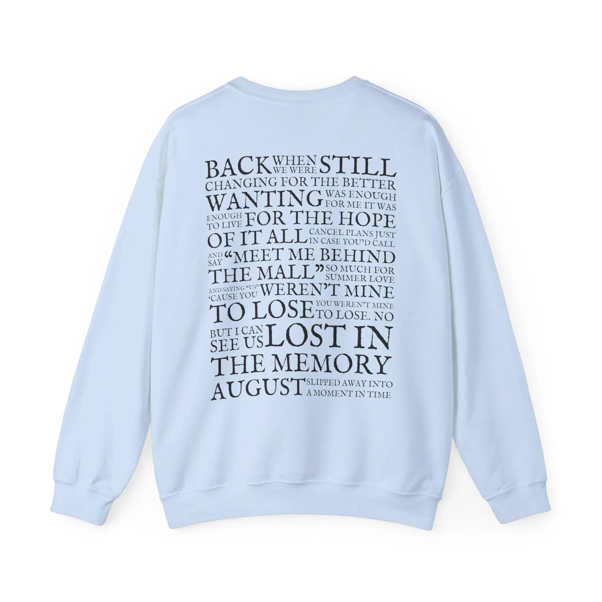 August Lyrics Crewneck Sweatshirt sold by Rose Blush Studio product image thumbnail 5