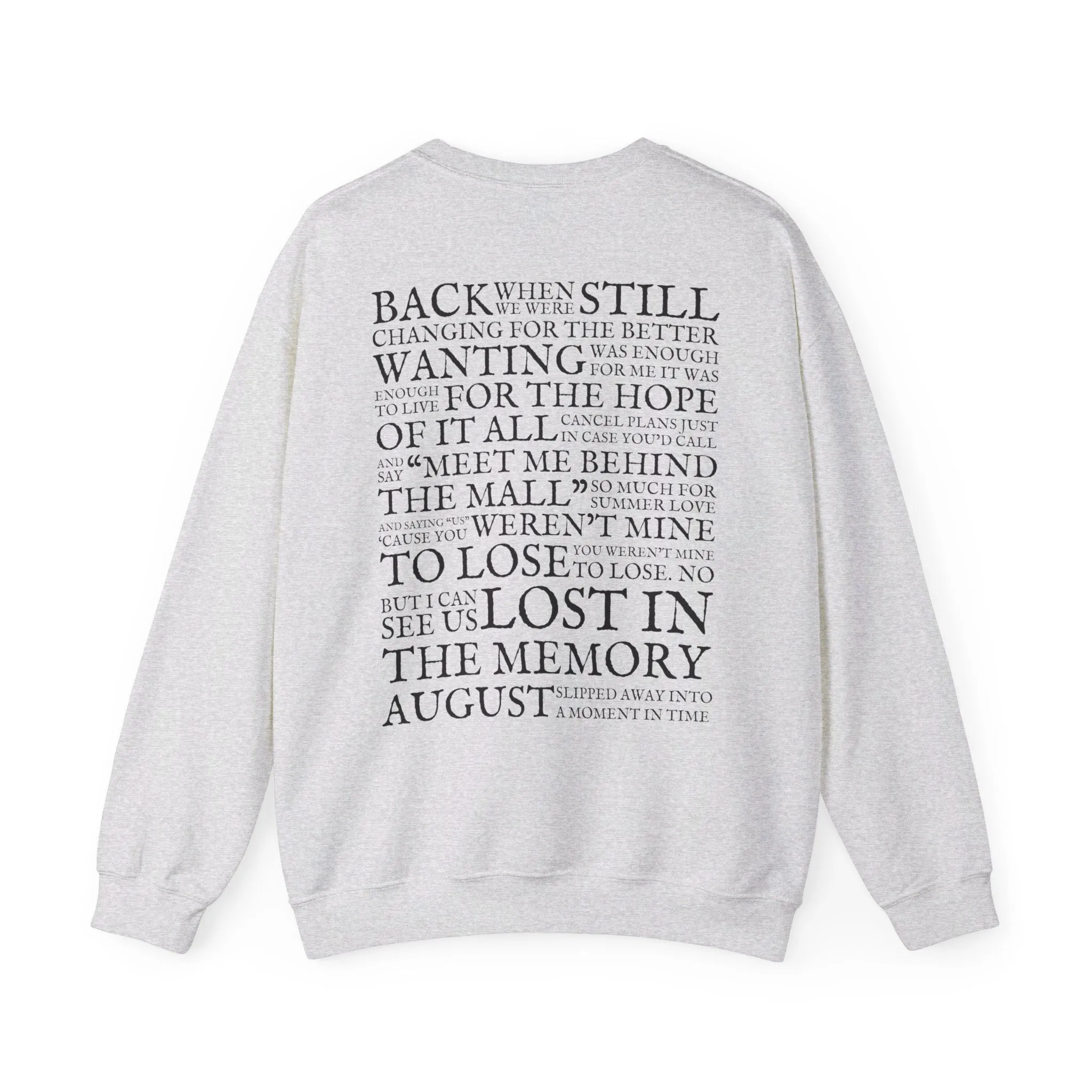August Lyrics Crewneck Sweatshirt sold by Rose Blush Studio product image thumbnail 2