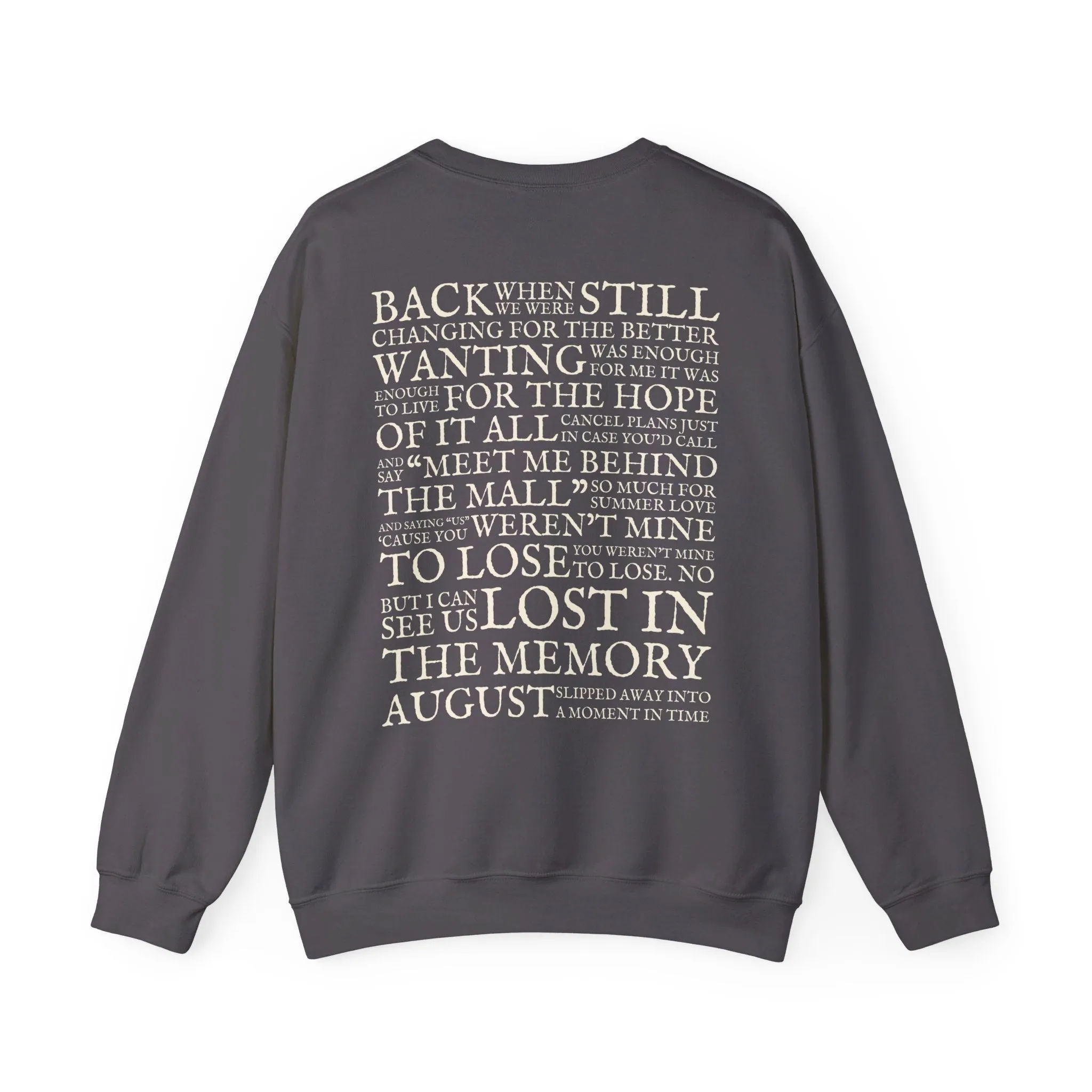 August Lyrics Crewneck Sweatshirt sold by Rose Blush Studio product image thumbnail 3