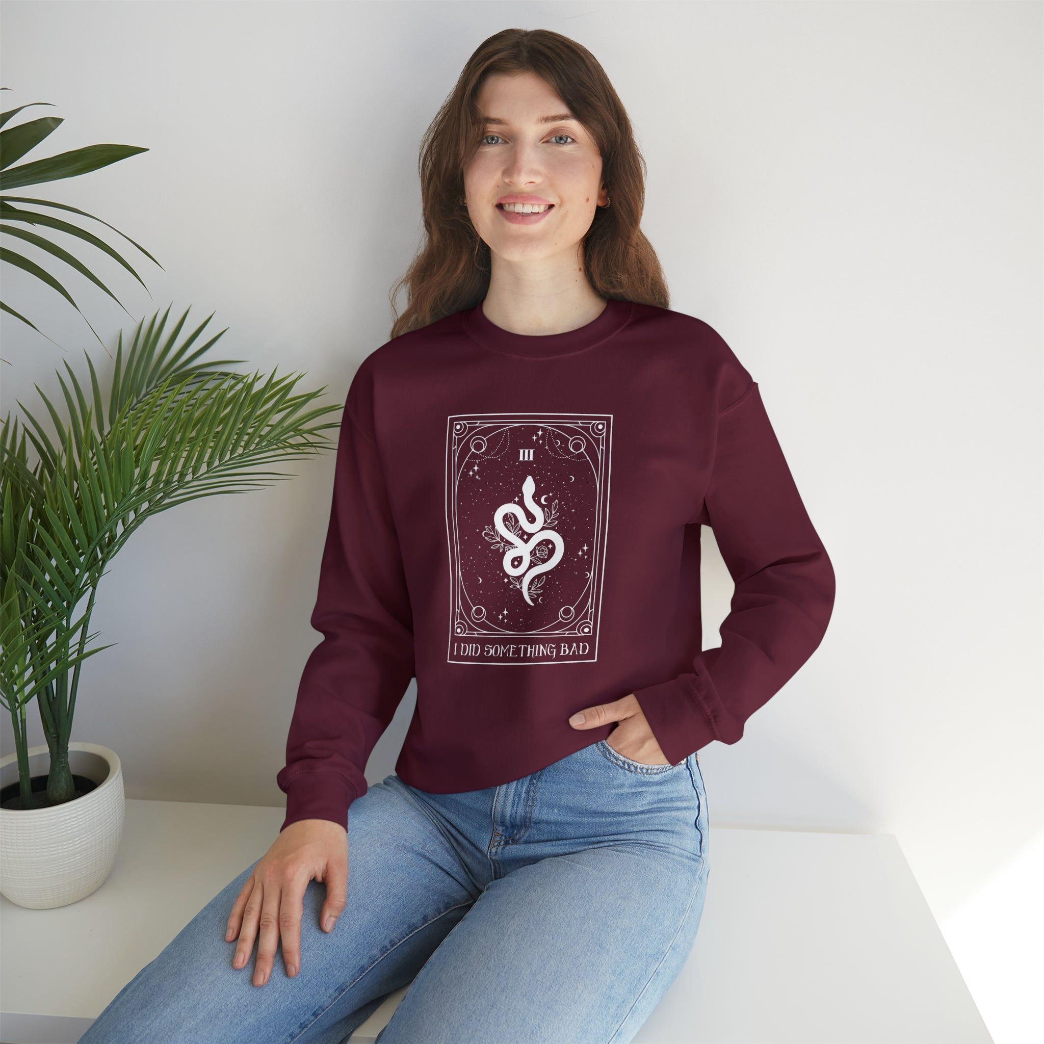 Tarot Crewneck Sweatshirt - I Did Something Bad sold by Rose Blush Studio product image thumbnail 3