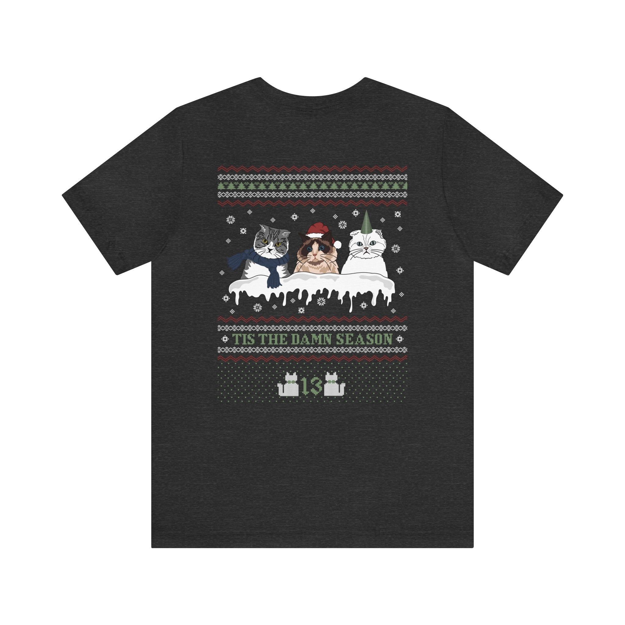 Cat Christmas Tshirt (image on back) sold by Rose Blush Studio product image thumbnail 4