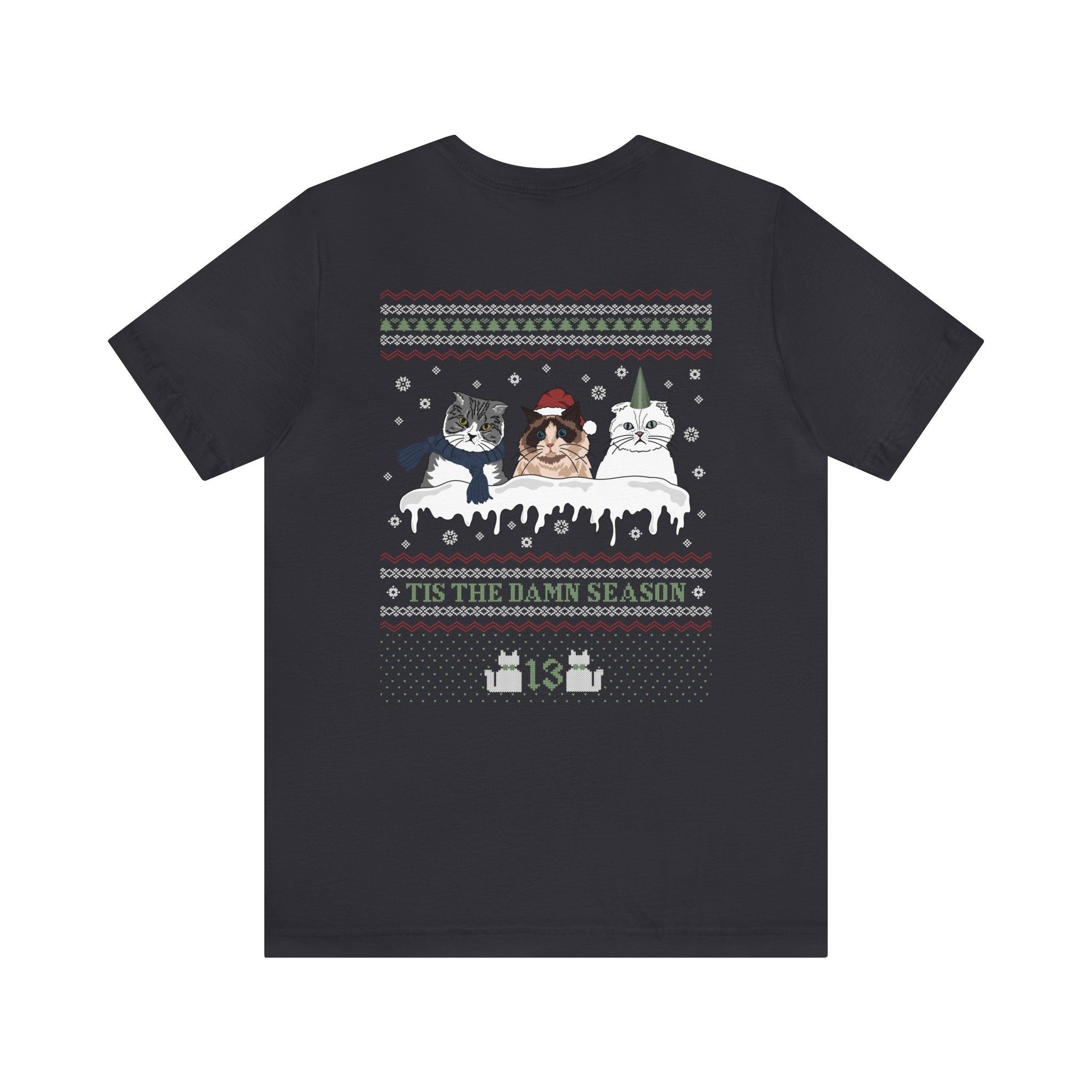 Cat Christmas Tshirt (image on back) sold by Rose Blush Studio product image thumbnail 3