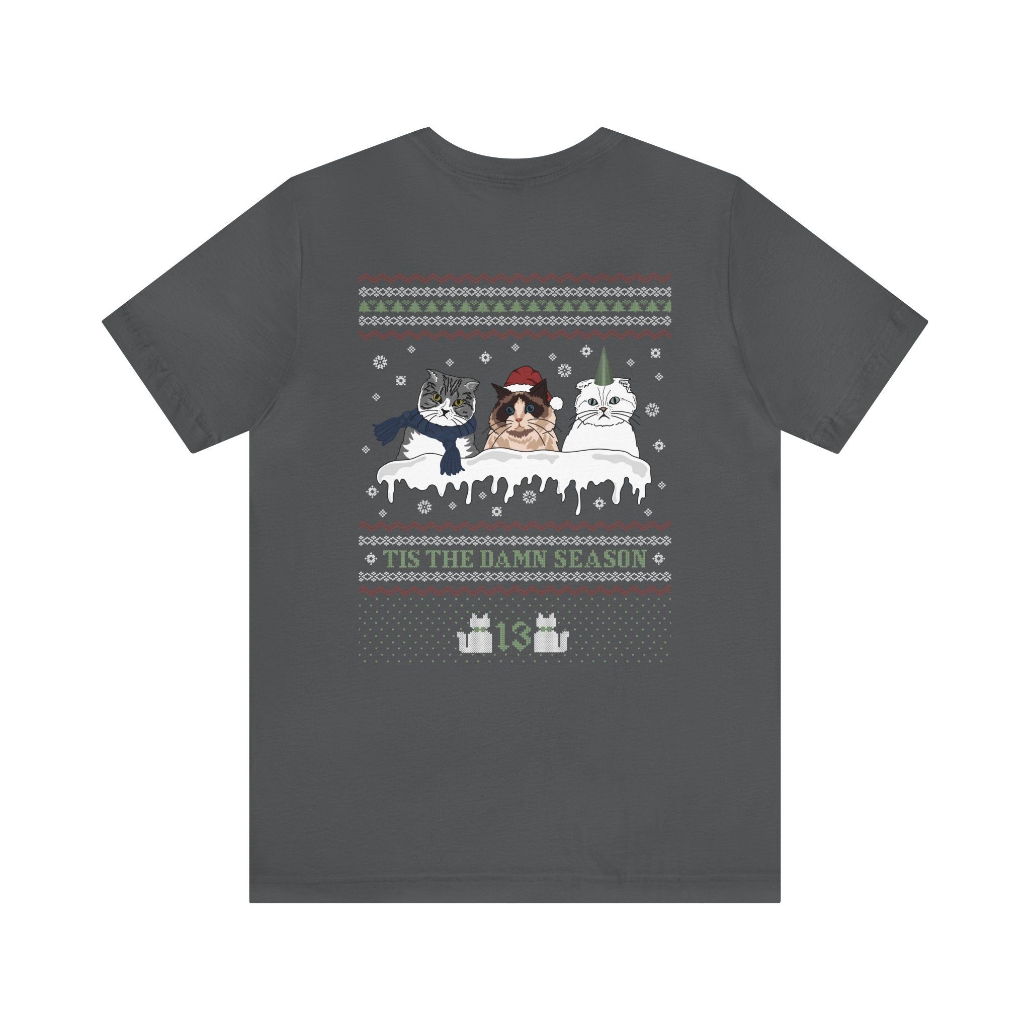 Cat Christmas Tshirt (image on back) sold by Rose Blush Studio product image thumbnail 2