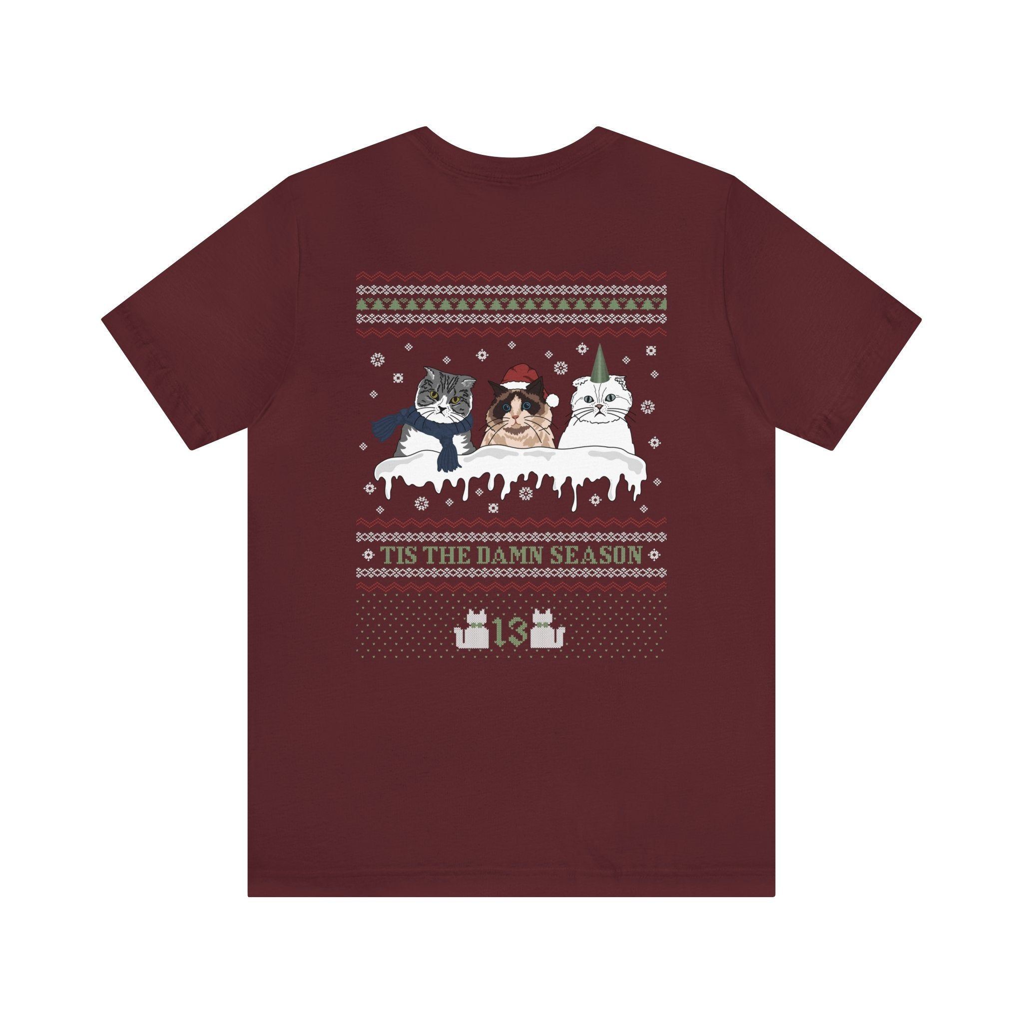 Cat Christmas Tshirt (image on back) sold by Rose Blush Studio product image thumbnail 5