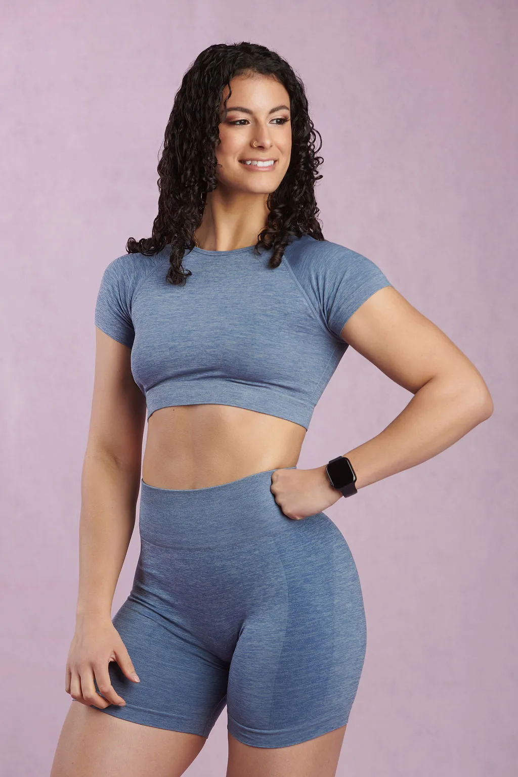 Candylicious Shorts (“French Me” Blue) sold by Dirty Candy Sportswear product image thumbnail 3