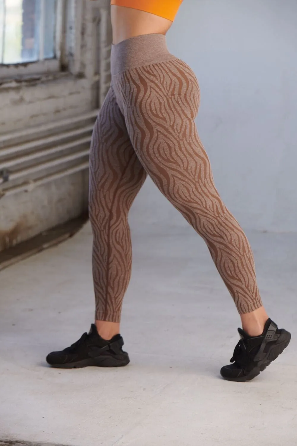 Zebra Seamless Leggings (Coffee) sold by Dirty Candy Sportswear product image thumbnail 4