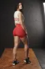 Signature Crop Top (Taupe/Red) sold by Dirty Candy Sportswear