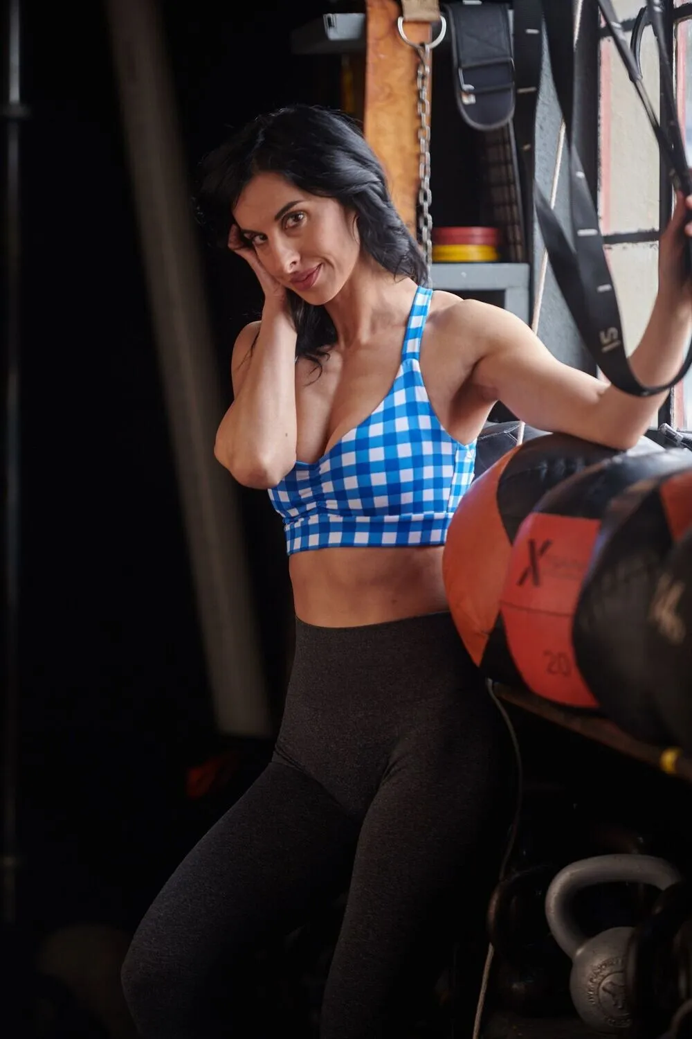 Pin Up Girl Sports Bra (Blue Gingham) sold by Dirty Candy Sportswear product image thumbnail 3