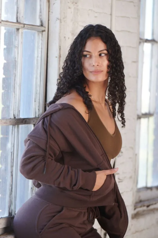Cozy Performance Zip Up Hoodie (Chocolate Cake) made by Dirty Candy Sportswear