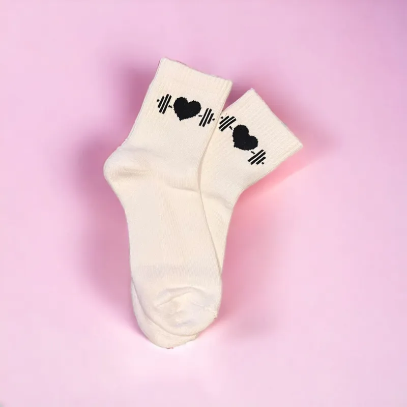 Performance Socks (White with Black Logo) sold by Dirty Candy Sportswear
