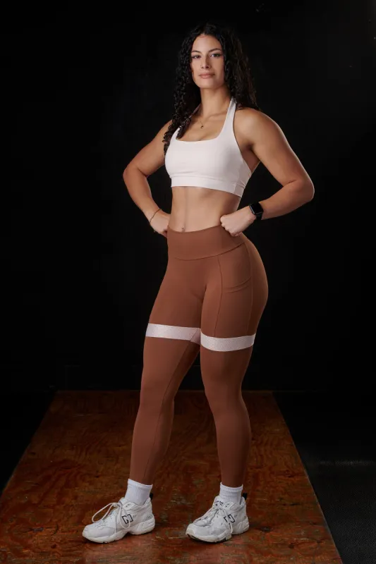 Mesh Garter Leggings (Pecan PIe) made by Dirty Candy Sportswear