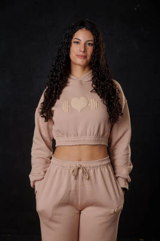 Puff Logo Crop Hoodie (Toasted Marshmallow) sold by Dirty Candy Sportswear