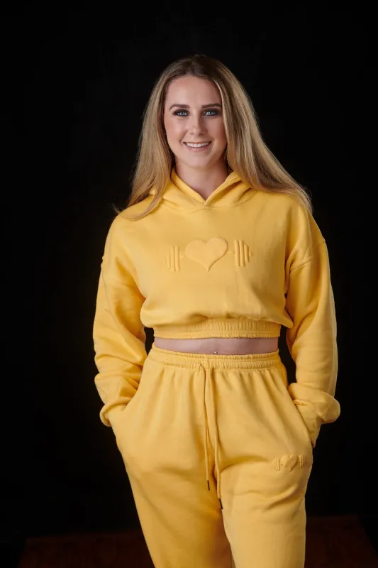 Puff Logo Crop Hoodie (Butterscotch) sold by Dirty Candy Sportswear