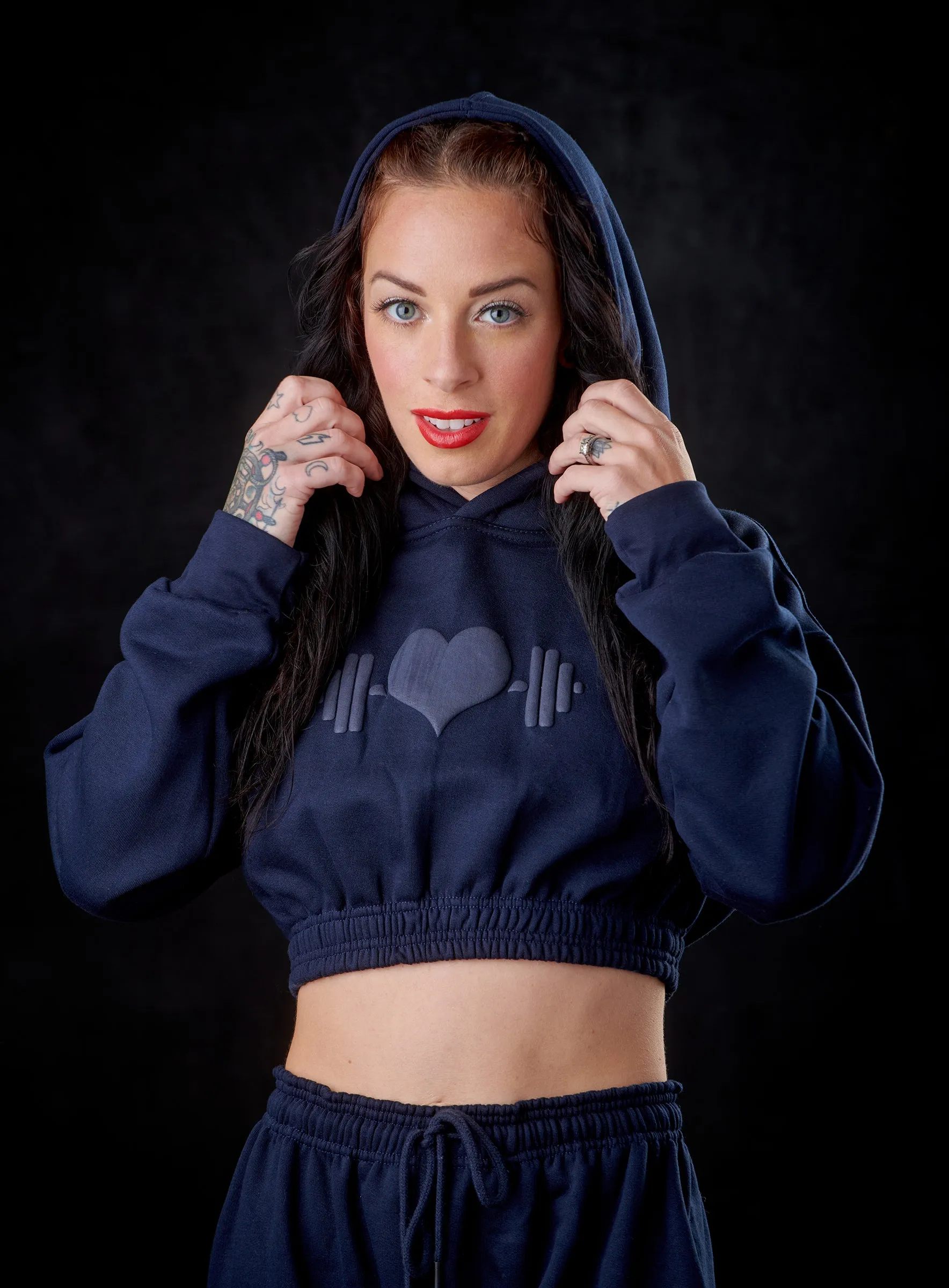 Puff Logo Crop Hoodie (Blueberry Topping) sold by Dirty Candy Sportswear