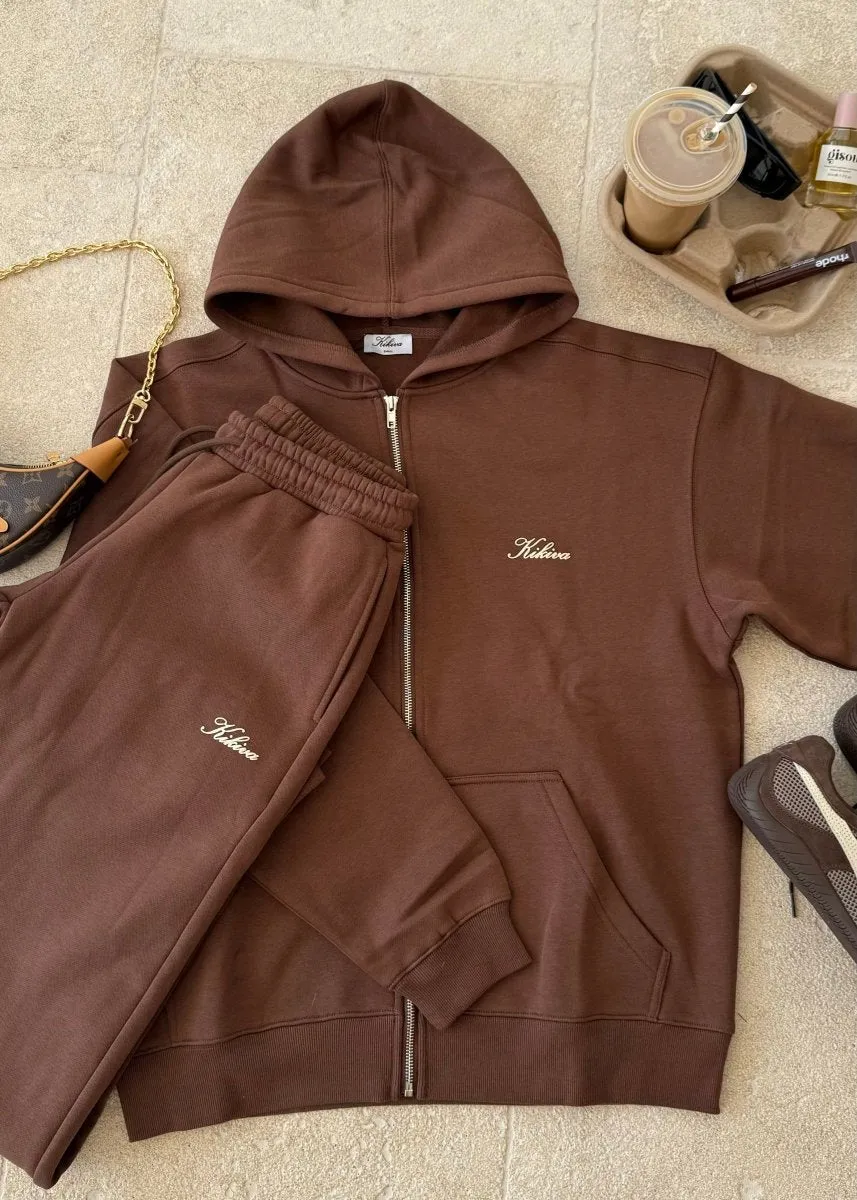 ‘Kikiva’ Lounge Zip Jacket - Mocha sold by Kikiva product image thumbnail 3