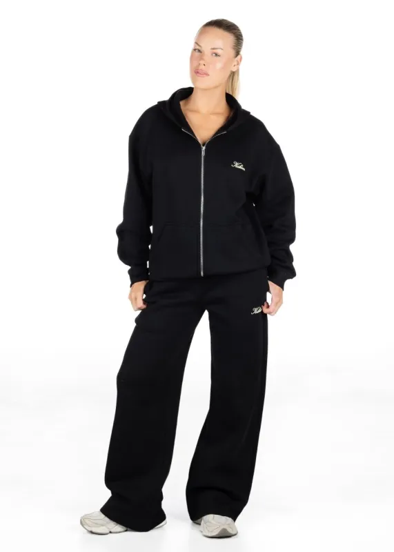 ‘Kikiva’ Lounge Wide Leg Trackpant - Black sold by Kikiva