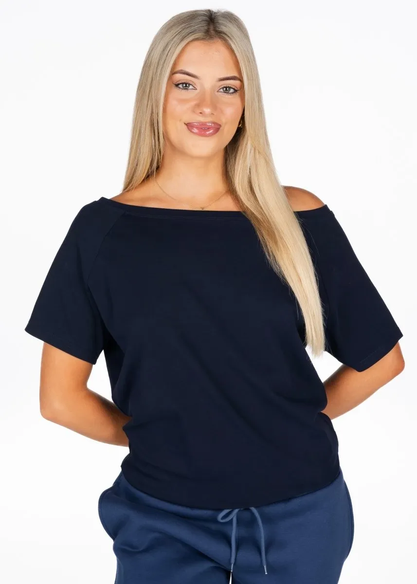 Off The Shoulder Tee - Navy sold by Kikiva product image thumbnail 2