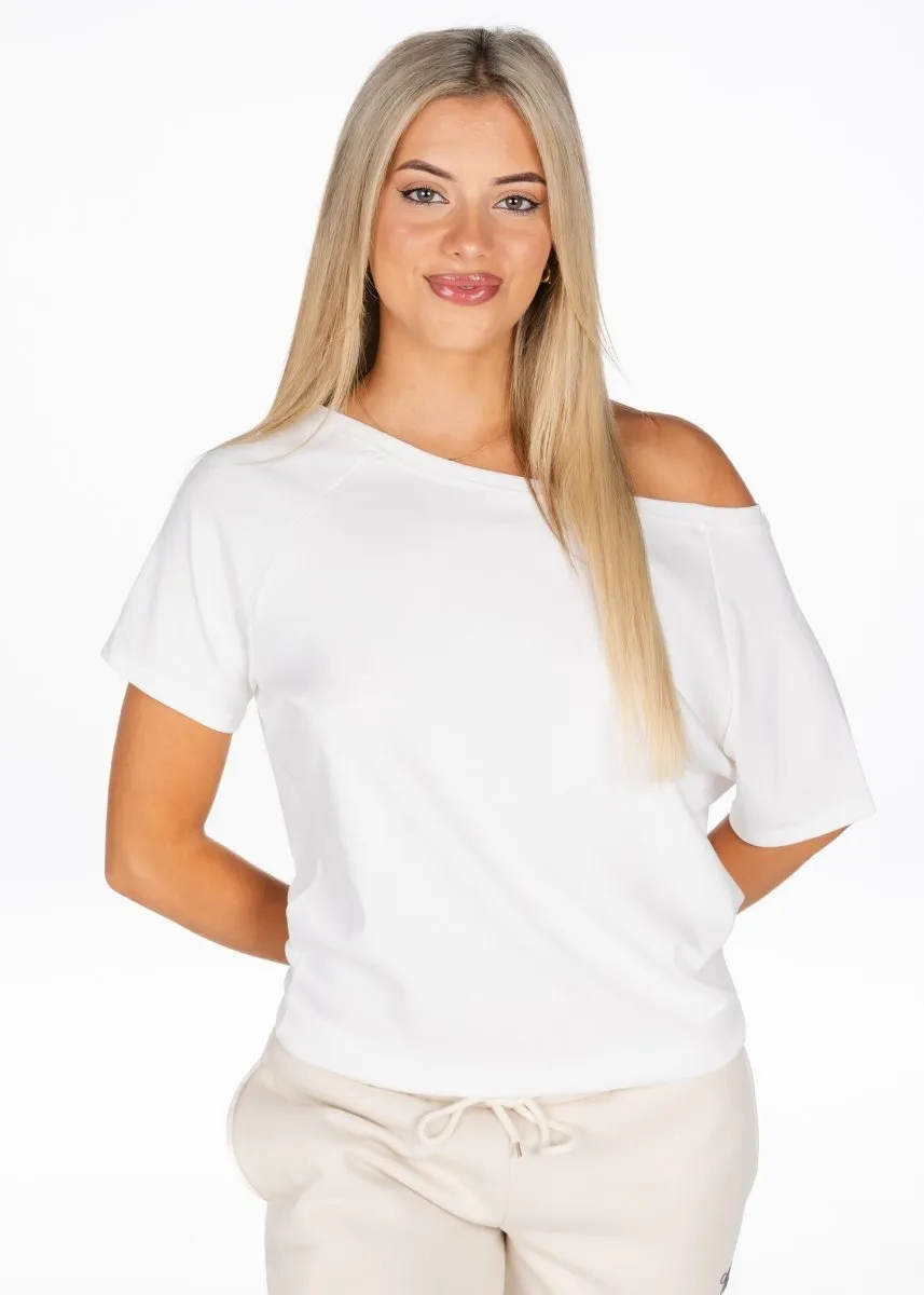 Off The Shoulder Tee - White sold by Kikiva product image thumbnail 2
