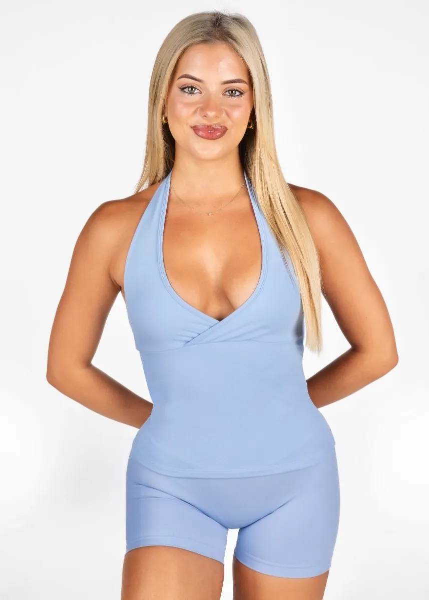 Dynamic Halter Seamless Singlet - Ice Blue sold by Kikiva product image thumbnail 4