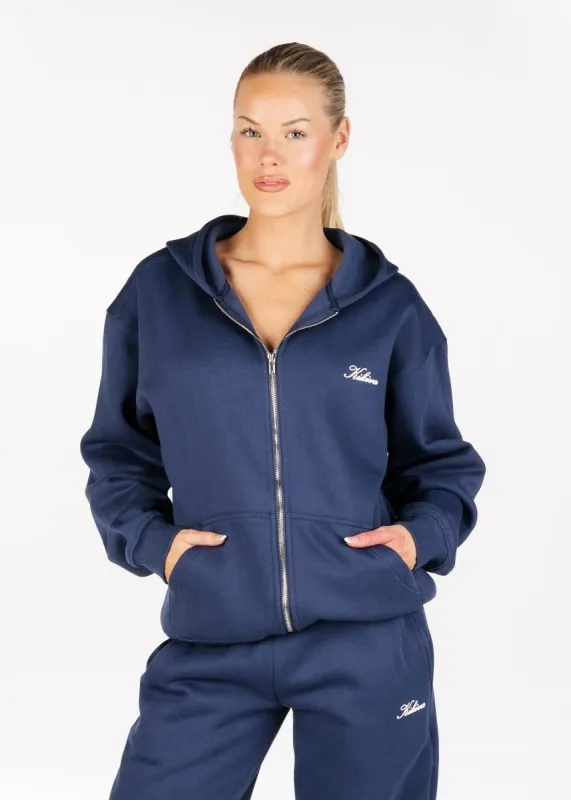 ‘Kikiva’ Lounge Zip Jacket - Navy sold by Kikiva