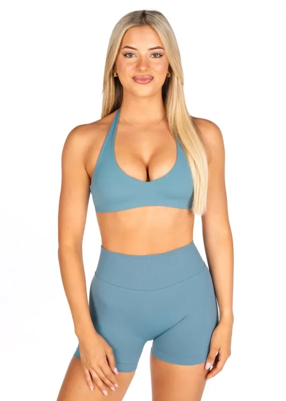 Dynamic Staple Halter Crop - Teal sold by Kikiva