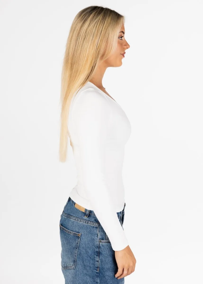 Kikiva Ribbed Long Sleeve - White sold by Kikiva product image thumbnail 2