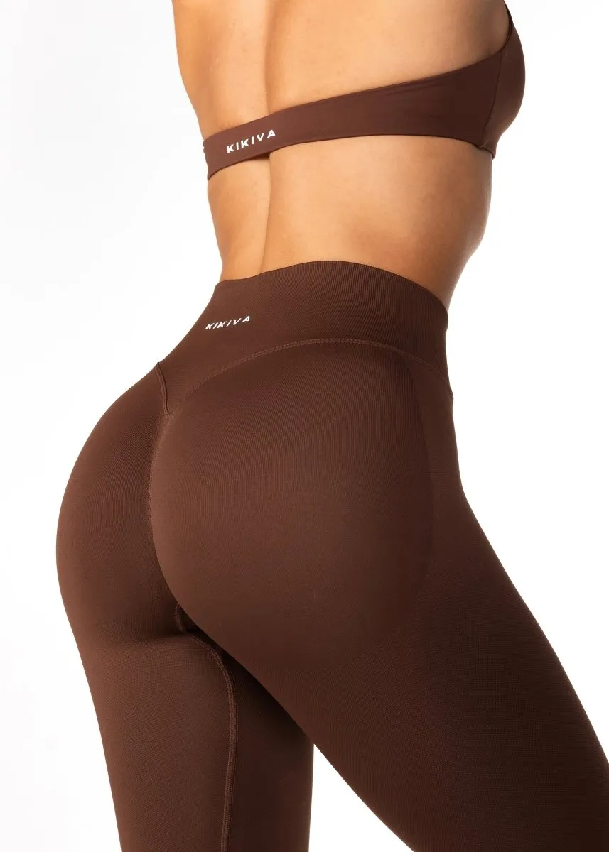 HIGH Dynamic Seamless Leggings - Mocha Brown sold by Kikiva