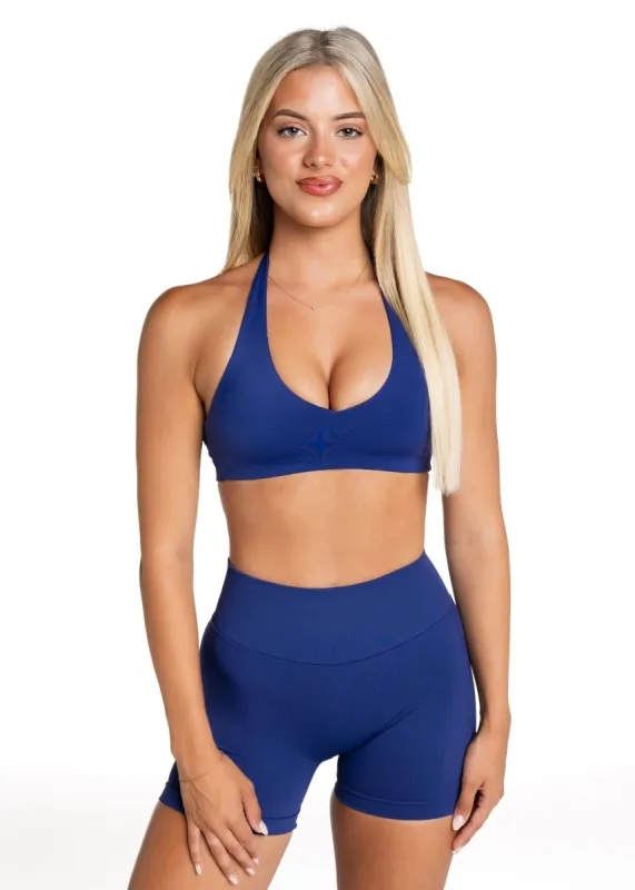 Dynamic Staple Halter Crop - Dark Blue sold by Kikiva