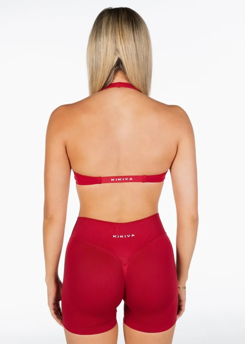 Dynamic Halter Twist Crop - Royal Red sold by Kikiva product image thumbnail 2
