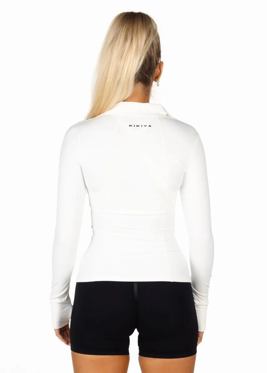 White Structured 'Mom' Jacket sold by Kikiva product image thumbnail 3