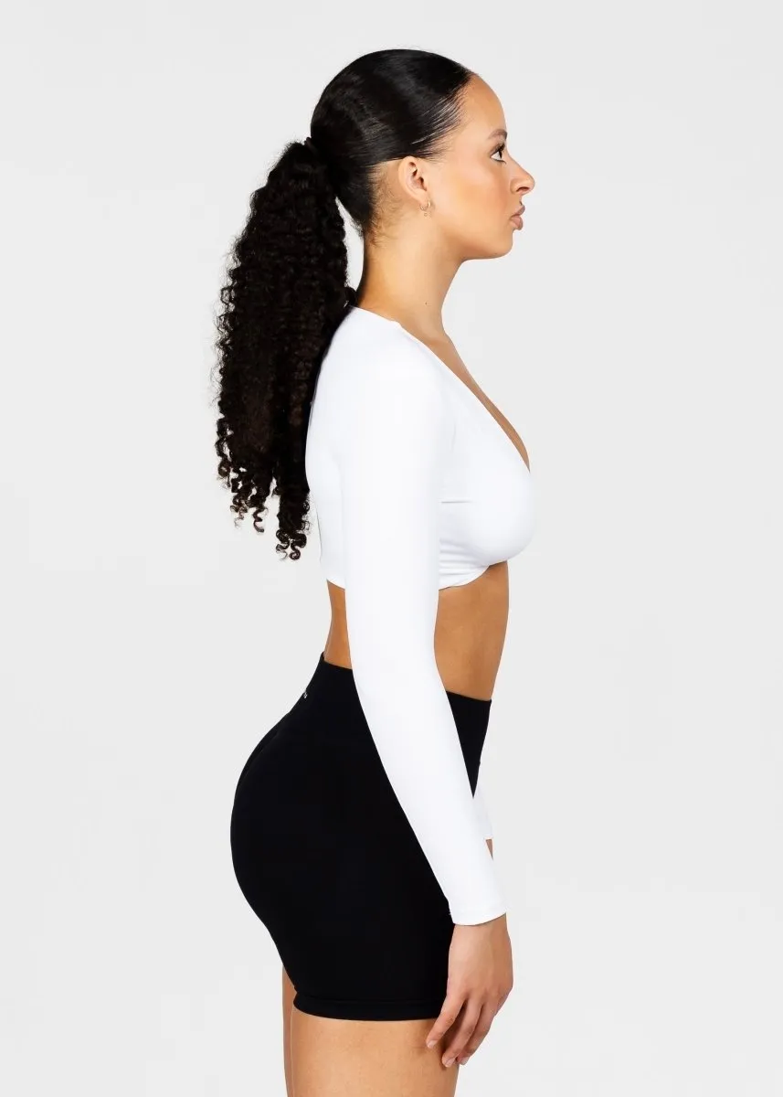 ‘Bella’ Twist Long Sleeve - White sold by Kikiva product image thumbnail 3