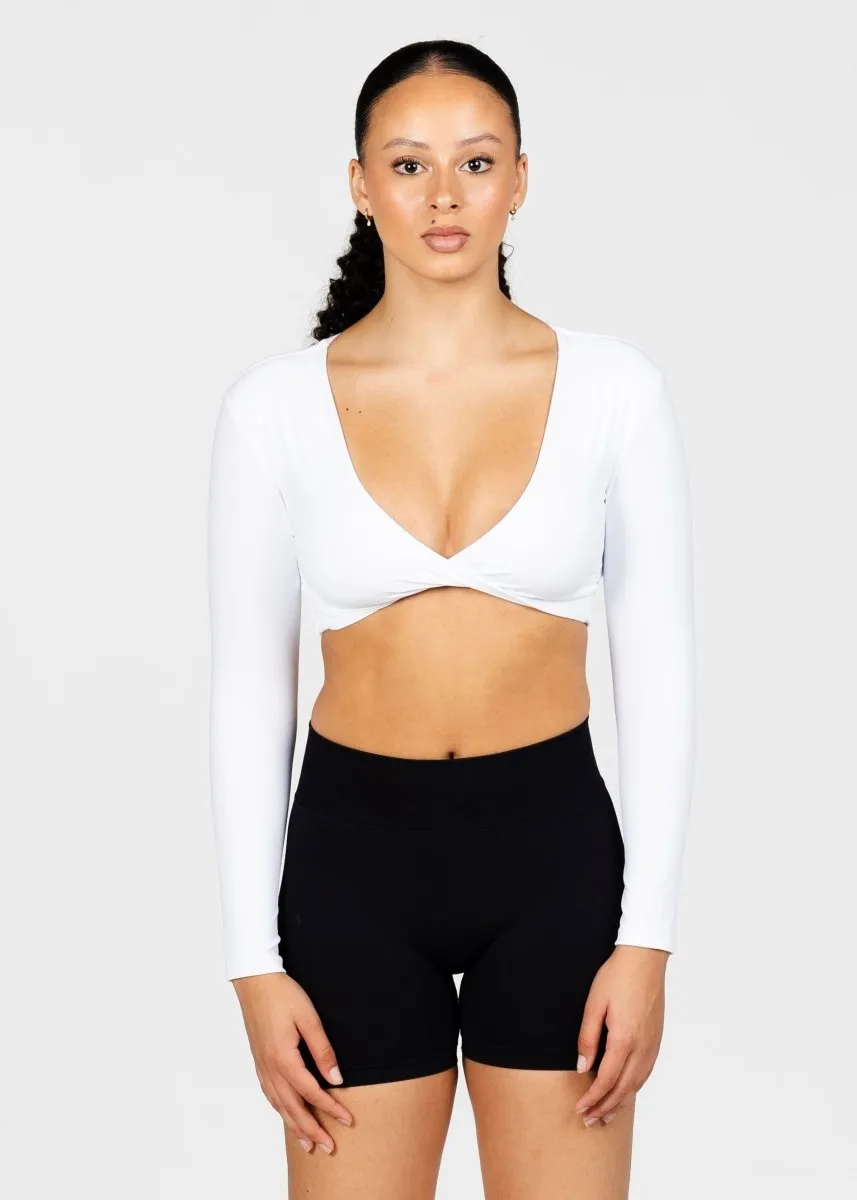‘Bella’ Twist Long Sleeve - White sold by Kikiva product image thumbnail 2