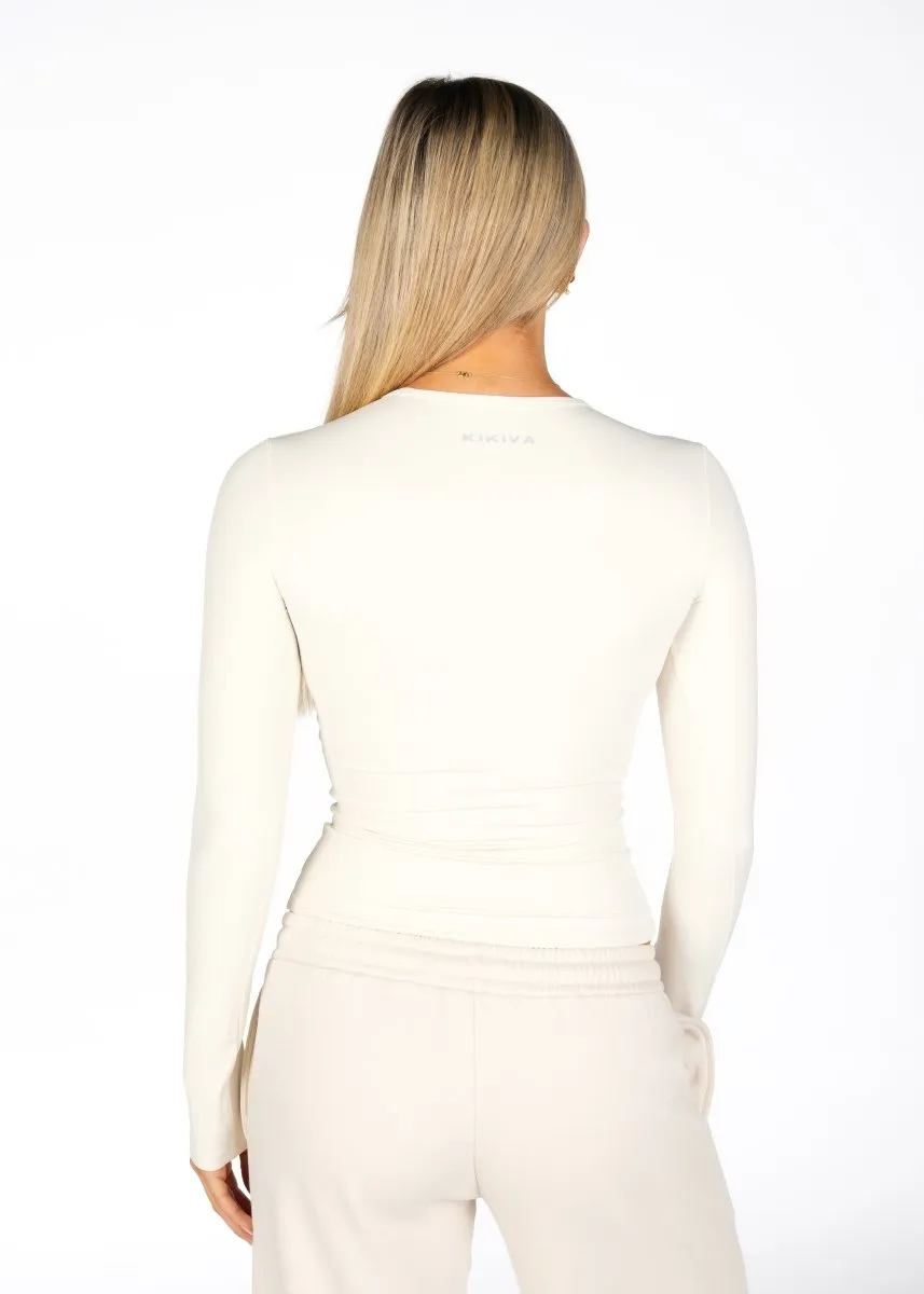 Kikiva Basic Tee Long Sleeve - Cream sold by Kikiva product image thumbnail 2