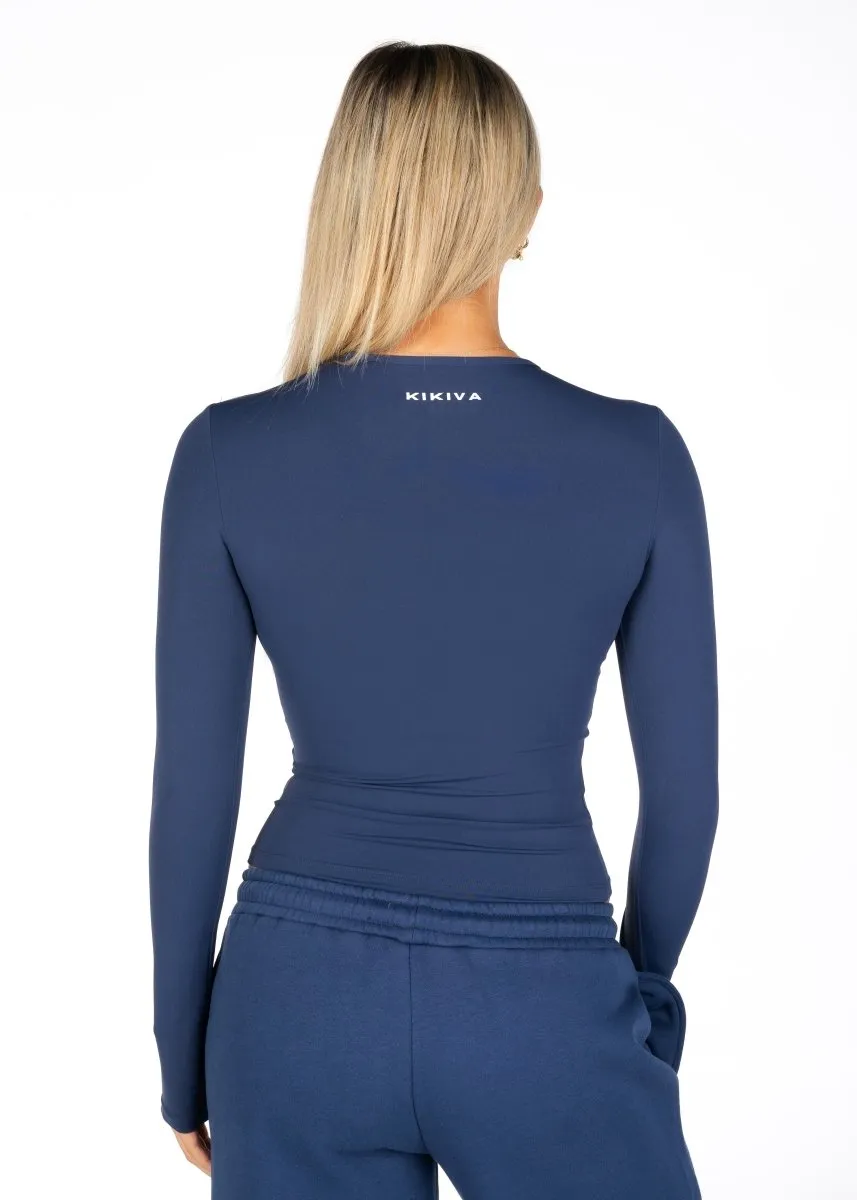 Kikiva Basic Tee Long Sleeve - Navy sold by Kikiva product image thumbnail 2