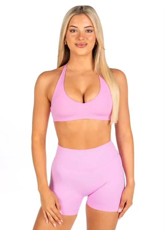 Dynamic Staple Halter Crop - Candy Pink sold by Kikiva