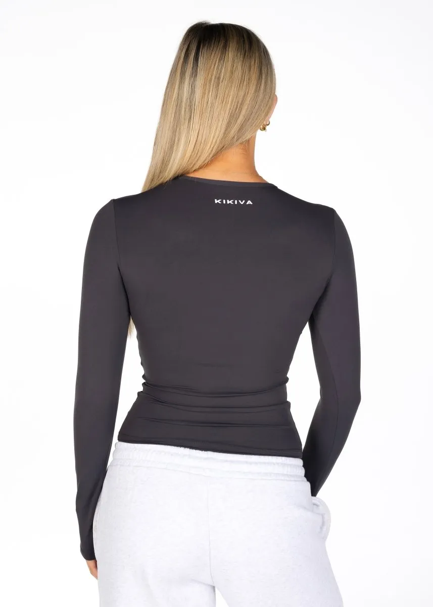 Kikiva Basic Tee Long Sleeve - Dark Grey sold by Kikiva product image thumbnail 2